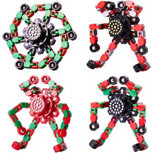 Christmas Fidget Toys Transformable Fidget Spinners for Kids and Adults, Stress Relief Sensory Toys for Boys and Girls Fingertip Gyros for ADHD Autism for Kids Birthday Gifts