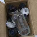 6 Pack, 4 oz Small Clear Glass Bottles with Lids & 2 Stainless Steel Funnels - 120ml Boston Sample Bottle for Potion, Juice, Wellness, Ginger Shots, Whiskey, Liquids - Mini Travel Essential Bottles