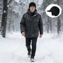 Cozy Head Beanie for Men - Winter Beanie with Brim and Ear Flaps, Outdoor Warm Fleece Lined, Ear-Covered Woolen, Fleece-Lined Knitted Hat for Cold Weather Black