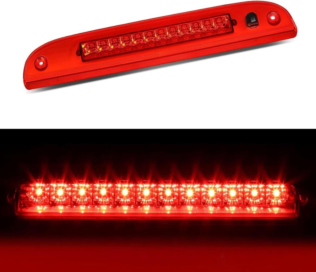 Third 3rd Brake Light LED for 2002-2010 Ford Explorer, 2008-2012 Ford Escape High Mount Rear Brake Lights Assembly, Waterproof Center Cab Lamp Stop Light (Red)