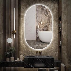 Niccy Oval LED Bathroom Vanity Mirror, 40x24inch Frameless Backlit Mirror with Light, Smart Anti-Fog Mirror with Memory Function Dimmable Lighted Mirror