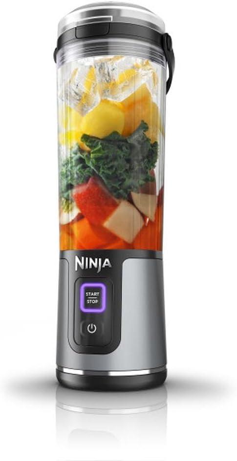 Ninja BC151BK Blast Portable Blender, Cordless, 18oz. Vessel, Personal Blender-for Shakes & Smoothies, BPA Free, Leakproof-Lid & Sip Spout, USB-C Rechargeable, Dishwasher Safe Parts, Black