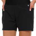Hurley 5"/7" High Waisted Swim Shorts Women, Board Shorts with Pockets & Inner Liner, Quick Dry Swim Trunk, UPF 50+, Black, Medium