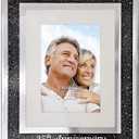 Pavilion Gift Company 85114 Glorious Occasions - 25th Anniversary Black Crystal Mirrored 4x6 Picture Frame,