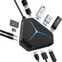 10-Port USB Hub 3.0/2.0, USB C Hub with 3.2ft/1m Long Cord, SD/TF Card Reader, USB Splitter for Laptop, Keyboard, Mouse, Mac, PC, Ipad Pro, Surface Pro and USB C Devices