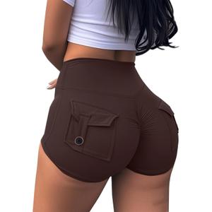 Avanova Scrunch Butt Lifting Shorts for Women Sexy Booty Workout Yoga Gym Shorts Brown Medium (Brown, M)