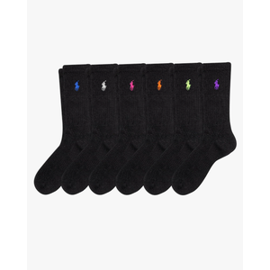 POLO RALPH LAUREN Women's Crew Sport Socks 6 Pack, Size 9