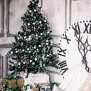 6.56 ft Black and White Christmas Ball Garland Peppermint Candy Christmas Tree Garland Shatterproof Glitter Beaded Vintage Hanging Decoration for Xmas Fireplace Mantel Holiday Party Decor