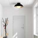 Globe Electric 66000076 1-Light Flush Mount Ceiling Light, Matte Black and White Opal Glass Dual Shade, Modern Lighting for Kitchen Island or Dining Room, Wall and Dimmer Switch Compatible