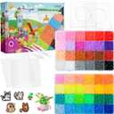 LIHAO 2.6mm Mini Fuse Beads Kit for Crafts, 24000 pcs 48 Colors Fuse Beading Kit Multicolored Iron, Great Supplies for Fuse Beads Artist