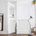 HOMEIDEAS Pure White Blackout Privacy French Door Curtains, 26 X 40 Inch Door Covering for Glass Window, Thermal Insulated Tie Up Shades Window Curtains for Bedroom, 1 Panel