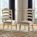 Signature Design by Ashley Realyn Dining Room Upholstered Chair 2 Count, Antique White