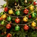 Christmas Tree Wreath Garland Lights String Decoration, 10ft 20 Led Balls Christmas Fairy Light Decor, Battery Operated Xmas Balls Ornaments Lights for Tree Garlands Window Wall Garden Yard Dcor