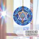 2 x Star of David Hanukkah Decorations Acrylic Ornament  Stained Glass Effect Decor, Menorah Ornament & Jewish Gifts for Tree, Indoor Hanukkah Decor, Thanksgiving Gifts