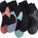 GLENMEARL Crew Socks for for Men & Women, 5 Pairs Cushioned Athletic Cotton Socks, Moisture Calf Boot Socks for Hiking (M)