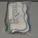 Hofdeco Premium Coastal Patio Indoor Outdoor Scalloped Throw Pillow Cover Only, 20"x20" Water Repellent for Backyard, Couch, Baby Blue Embroidered Begonia Pattern Chain Frame