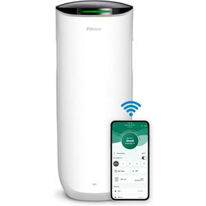 Filtrete Smart Air Purifier & Air Quality Monitor for Large Rooms, up to 310 sqft, Alexa enabled, Wi-Fi Simple Setup, True HEPA Filter for Allergens, Dust, Bacteria, & Viruses, Alexa smart reorders