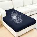 DISSA Waterproof Couch Cushion Covers, Washable Sofa Cushion Covers, Stretch Sofa Slipcovers, Thick Jacquard Fabric, Couch Sofa Covers for Pets Furniture Protector(Chaise Cover, Navy)