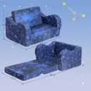 MOMCAYWEX Kids Sofa, 2-in-1 Flip-Out Foam Couch, Foldable Soft Play Lounge Chair, Blue, 23.6 inches x 17 inches x 17 inches