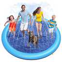 Peteast Large Dog Splash Pad - Anti-Slip Pool with Thickened Sprinkler - Blue, 86in