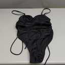 Viottiset Women's Cut Out Drawstring One Piece Swimsuit Cheeky High Cut Bathing Suit (Medium, Black)
