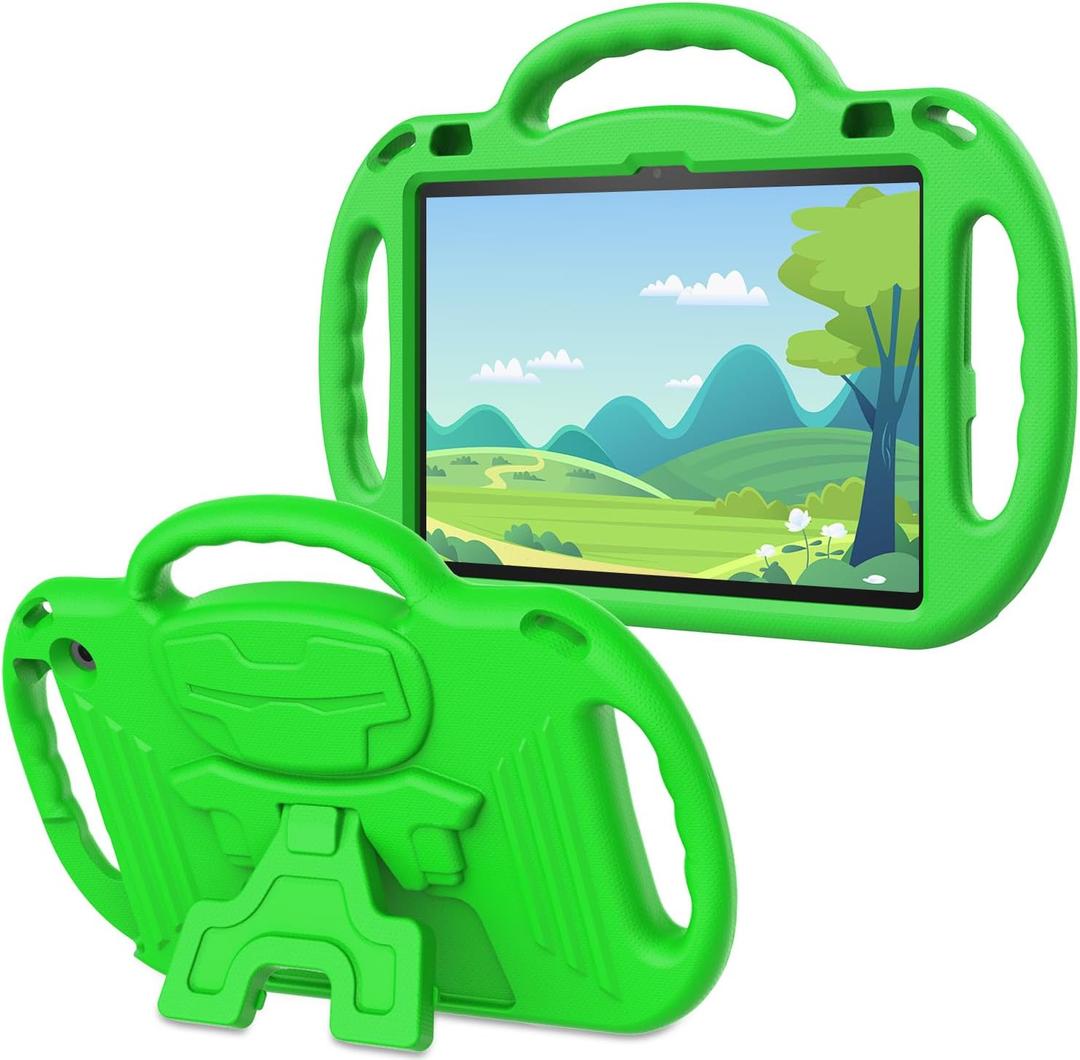 AVAWO Kids Case for 10-inch Tablet with Shoulder Strap, Lightweight Shockproof Handle Cover for 10" Tablet(Not for Other Tablet), Spring Green