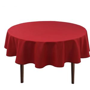 Hiasan Christmas Round Tablecloth 30 Inch - Waterproof Stain Resistant Spillproof Polyester Fabric Table Cloth for Dining Room Kitchen Party, Red
