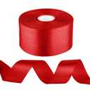 1-1/2 inch Red Ribbon for Gift Wrapping, Satin Fabric Ribbon for Crafts, Christmas Tree, Valentines, Bows Bouquet, Floral, Hair Birthday Decoration 25 Yards