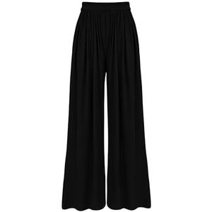 BTFBM Palazzo Pants for Women Spring Summer Clothes 2026 Pockets High Waist Casual Knit Flowy Wide Leg Trousers, Black, Size M