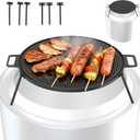 Griddle Grill Cookware for Solo Stove Bonfire/Yukon 19.5" Fire Pit, Cast Iron Grill Pan for Solo Stove Mesa Accessories, Firepit Round Griddle with 3 Removable Legs for Outdoor BBQ Cooking & Camping