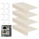 EYAYEN 4 Pcs Wire Shelf Cover，Wire Rack Covers for Shelves, PVC Wood-Look Shelf Liners with Corner Guards for Pantry, Store, Kitchen, Removablet Shelves, Home Organization (24 x 12 Inch, Light Wood)