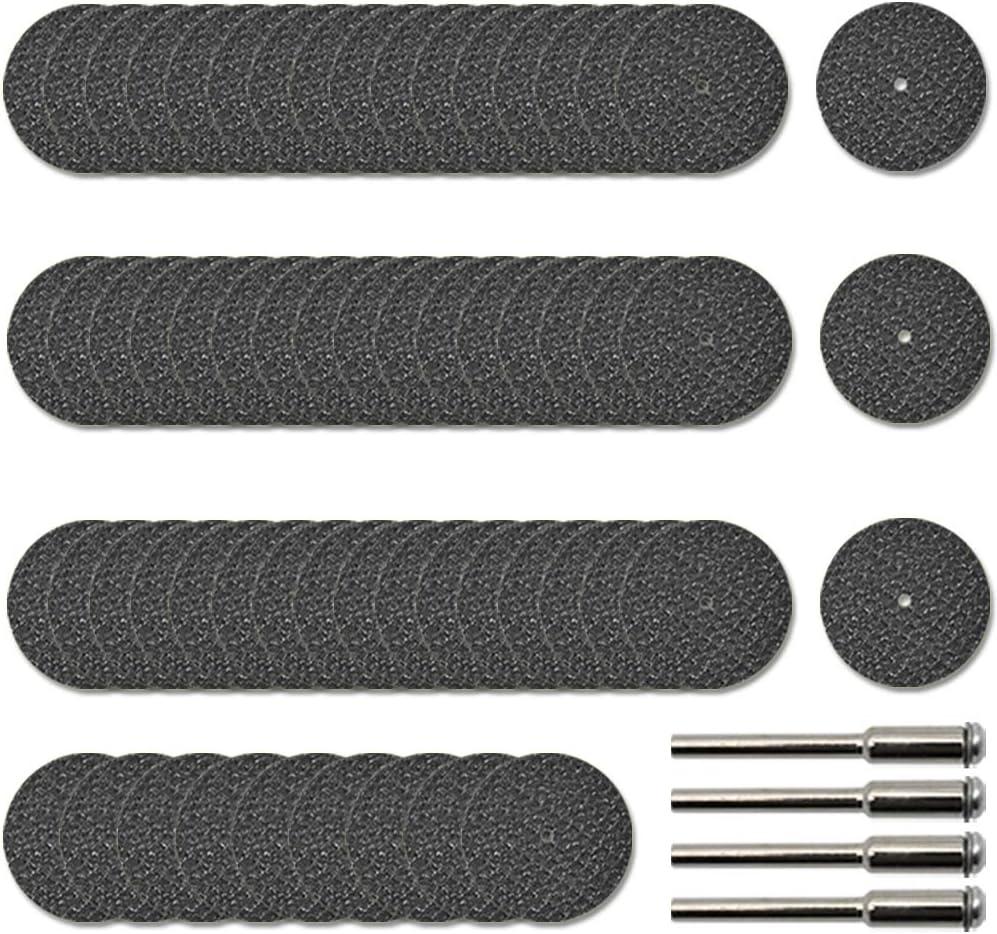 60Pcs Rotary Tool Cut Off Wheel 1-1/4 inch Reinforced Fiberglass Cut Off Wheels and 4Pcs Mandrels