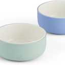 Elk and Friends Kids Porcelain Bowls with Silicone Sleeves | Suitable for Babies/Toddlers | Microwave & Dishwasher Safe | Non Slip Dinnerware | Snack Dishes | 2 Pack (Sage/Misty Blue)
