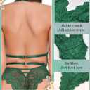 Dlsave Sexy Lingerie for Women,Deep V-Neck Lace Bodysuit Bridal Lingerie Backless One piece Teddy Body Suits Tops Wedding (Green)