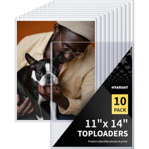11x14 Toploader - Durable Clear PVC Sheet Protectors, Semi Rigid Plastic Sleeves as Frame Alternatives for Pictures, Photos, and Prints (10-Pack)