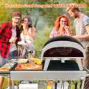 Pizza Oven Table Grill Cart with Pizza Topping Station Movable Food and Prep Workcart Outdoor Grill Table Stand for Ninja Woodfire Blackstone Griddle Cuisinart etc Grill, Barbecue tool set