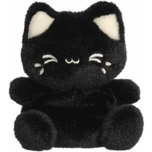 Aurora Enchanting Tasty Peach Meowchi Palm Pals Stuffed Animal - Bright & Colorful Design for Room Decor - Perfect for Adults, Kids, and Birthdays - Black Sesame 5 Inches