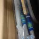 Yestomo Tall Beach Chairs for Adults, 17" High Backpack Beach Chair with Wooden Armrests, 5 Positions Reclining Heavy Duty Chair with Large Cooler Pouch, Support to 350LBS Striped Blue&Green,1pack