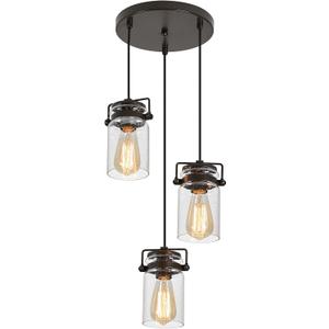 Kitchen Pendant Lighting Over Island 3 Pendant Lights Black Pendant Lighting Adjustable Farmhouse Ceiling Light for Kitchen Island Dining Room Bedroom Living Room