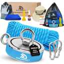 DTLHCNCT 2600 LB Double Side Magnet Fishing Kit, Super Strong Neodymium Magnets with 65 Ft Rope, 4.57 Inch Large Magnetic Fishing Kit with Accessories for Treasure & Underwater Cleaning