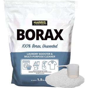 Harris Borax Powder Hard Water Laundry Booster and Powerful Multi-Purpose Cleaner, 1.5lb (Unscented) (24 Ounce (Pack of 1))