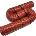 Autobahn88 Automotive SCAT Flex Duct (Silicone-Impregnated Fiberglass, Steel Wire Reinforced) - for Intake, Cooling, HVAC Routing, Inner Diameter 64mm (2.5"), Length 1 Meter (3 Feet) (Red)