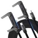 LOOHOI USB C to USB C Cable, 240W Fast Charging Cable with Built-in Phone Stand (5 FT, Black), Durable Braided Type-C Cable with 90 Angled T-Shaped Stand (2PCS)