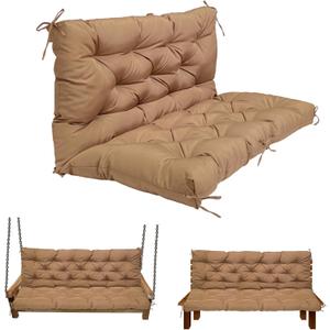Swing Replacement Cushions for Outdoor: 2-3 Seater Bench Waterproof Cushion with Ties - 4in Thick Swing Cushion for Garden Furniture Patio Porch