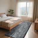 Soft Runner Rugs for Bedroom, Grey 3x7 Area Rugs Fluffy Rug Shaggy Area Rug Carpet, Bedside Rug for Living Room Bedroom Kids Room Home Decor