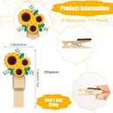 51Pcs Don't Say Baby Shower Game Favor Yellow Bee Sunflower Wooden Sign with 50 Cute Clothespin for Summer Gender Reveal Party Supplies
