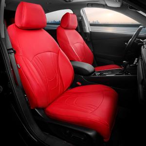 FREESOO for Honda Accord Seat Covers EX Hybrid 2023 2024 2025, Custom Fit Car Seat Covers, Luxury Waterproof Leather Seat Covers Full Set, Red (2023-2025 (Rear Row 40/60 Split Backrest))
