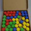 Sumind 48 Pieces Foam Balls Bulk Rounds Refill Balls Soft Foam Bullet Replacement Refill Pack for Blasters Guns for Kids Birthday Party Games Favors Gifts for Boys and Girls(Red, Blue, Green, Yellow)