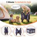 LOOBANI Foldable Dog Playpen Outdoor: 1 Min Setup Pet Puppy Playpen Indoor with Cover & Bag, Portable Dog Fence for Yard, RV Camping, Travel-43.3"x43.3"x27.1"│Patented (Blue+Yellow)