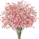 N&T NIETING 6Pcs Babys Breath Artificial Flowers,Real Touch Fake Cherry Blossom Pink Flowers Faux Flowers Bouquets for Vase Home Office Wedding Spring Indoor Outdoor Centerpiece Table Decorations